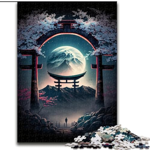 Puzzle mit 1000 Teilen für Erwachsene, Japanisches Torii-Tor-Puzzle aus Holz, Weihnachten, Halloween, Ostern, Neujahr, 1000 Stück(50x75cm) von RZFWJL