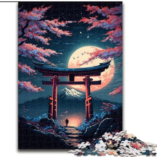 Puzzle mit 1000 Teilen für Erwachsene, Japanisches Torii-Tor-Puzzle aus Holz, Weihnachten, Halloween, Ostern, Neujahr, 1000 Stück(50x75cm) von RZFWJL