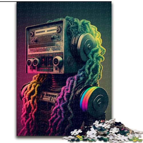 Puzzle mit 1000 Teilen für Erwachsene, Radio Girl-Puzzle aus Holz, für Teenager und Jugendliche, ideales Geburtstags, 1000 Teile(50x75cm) von RZFWJL