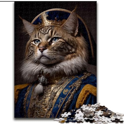 Puzzle mit 1000 Teilen für Erwachsene, Sonnenkönig-Katzen-Puzzle aus Pappe, anspruchsvolles Denkspiel für Teenager, unterhaltsames interaktives Spiel für die ganze Familie, 1000 Teile(26x38cm) von RZFWJL