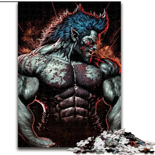 Puzzle mit 1000 Teilen für Erwachsene, Werwolf-Verwandlungspuzzle aus Holz, Weihnachten, Halloween, Ostern, Neujahr, 1000 Stück(50x75cm) von RZFWJL