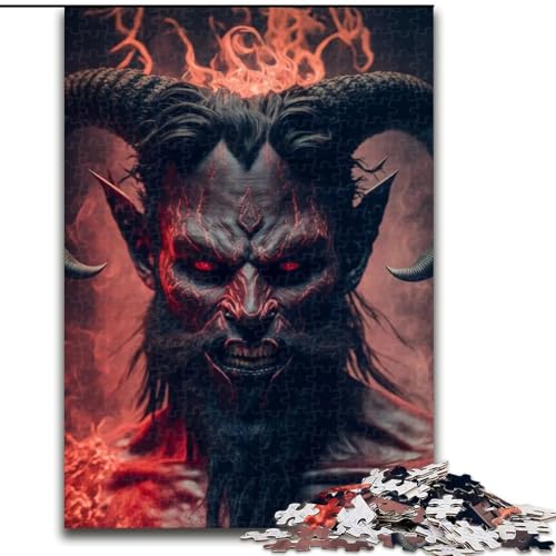 Puzzle mit 1000 Teilen für Erwachsene, Ziegen-Teufel-Puzzle aus Pappe, interaktives Familienspiel, DIY-Heimdekoration, Gehirn-Herausforderung, Geschenk, 1000 Stück(26x38cm) von RZFWJL