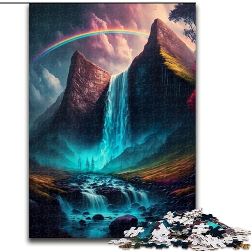 Puzzle mit 1000 Teilen für Erwachsene, magischer Wasserfall, aus Holz, Weihnachten, Halloween, Ostern, Neujahr, 1000 Stück(50x75cm) von RZFWJL