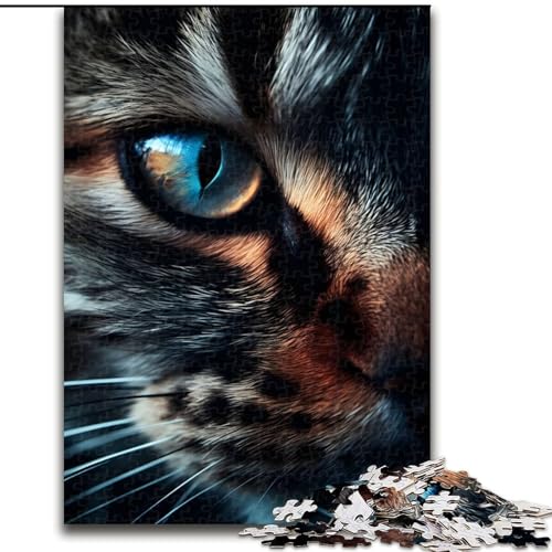 Puzzle mit 1000 Teilen für Erwachsene,wunderschönes Katzenaugen-Makro-Puzzle aus Pappe,anspruchsvolles Denkspiel für Teenager,unterhaltsames interaktives Spiel für die ganze Familie,1000 Teile von RZFWJL