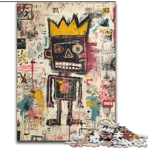 Puzzle mit 1000 Teilen für Teenager, Moderne Kunst von Basquiat, anspruchsvolles Spielspielzeug, Wanddekoration, einzigartige Geburtstags (Größe 50x75cm) von RZFWJL