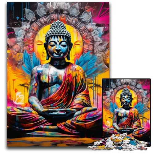 Puzzles für Erwachsene,1000 farbenfrohe Buddha-Puzzles für Erwachsene,perfekt für Teenager,zum Zusammenhalt der Familie,als Denksportaufgabe und als Geschenk zur Heimdekoration zum Selbermachen Puzzles für Erwachsene,1000 farbenfrohe Buddha-Puzzles für Erwachsene,perfekt für Teenager,zum Zusammenhalt der Familie,als Denksportaufgabe und als Geschenk zur Heimdekoration zum Selbermachen von RZFWJL