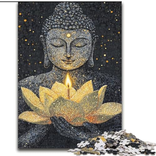 Puzzles für Erwachsene und Jugendliche, 1000 Teile, Buddha-Kunst, für Lernspiele, Herausforderungsspielzeug, einzigartige Heimdekoration und Geschenke (Größe 50x75cm) von RZFWJL