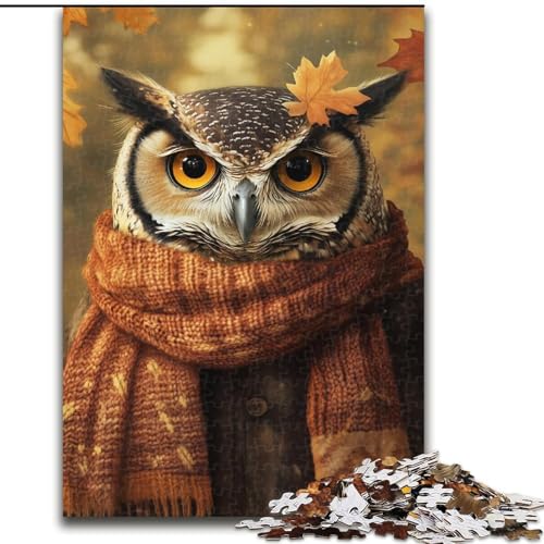 Puzzles für Erwachsene und Jugendliche, 1000 Teile, Eule im Herbst, für Kinder ab 14 Jahren, Lernspiel, Herausforderung, Spielzeug, Geschenk zum Geburtstag (Größe 50x75cm) von RZFWJL