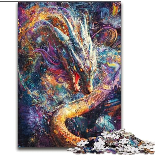 Puzzles für Erwachsene und Jugendliche, 1000 Teile, Fantasy-Drache, für Lernspiele, Herausforderungsspielzeug, einzigartige Heimdekoration und Geschenke (Größe 26x38cm) von RZFWJL