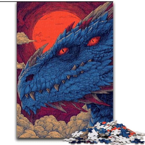 Puzzles für Erwachsene und Jugendliche, 1000 Teile, Mysteriöser Drache, für Kinder ab 14 Jahren, Lernspiel, Herausforderung, Spielzeug, Geschenk zum Geburtstag (Größe 26x38cm) von RZFWJL