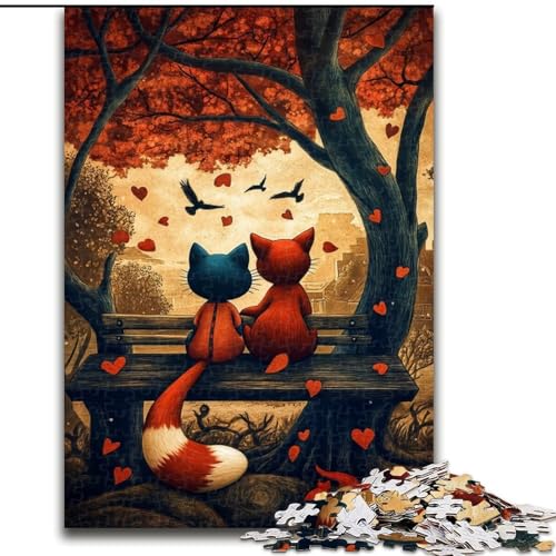 Puzzles für Erwachsene und Jugendliche, 1000 Teile, Puzzle, Füchse, für Lernspiele, Herausforderungsspielzeug, einzigartige Heimdekoration und Geschenke (Größe 50x75cm) von RZFWJL