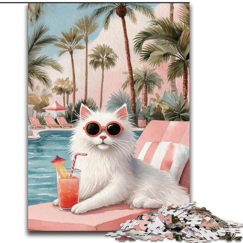 Puzzles für Erwachsene und Jugendliche, 1000 Teile, Puzzle-Kunstkatze, für Lernspiele, Herausforderungsspielzeug, einzigartige Heimdekoration und Geschenke (Größe 26x38cm) von RZFWJL