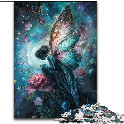 Puzzles für Erwachsene und Jugendliche, 1000 Teile, Schmetterlingsmädchen, für Kinder ab 14 Jahren, Lernspiel, Herausforderung, Spielzeug, Geschenk zum Geburtstag (Größe 26x38cm) von RZFWJL