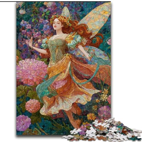 Puzzles für Erwachsene und Jugendliche, 1000 Teile, Schmetterlingsmädchen, für Lernspiele, Herausforderungsspielzeug, einzigartige Heimdekoration und Geschenke (Größe 26x38cm) von RZFWJL