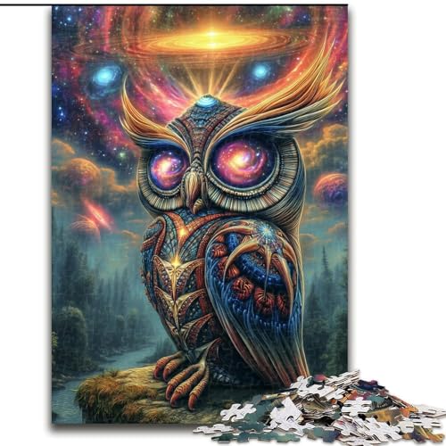 Puzzles für Erwachsene und Jugendliche, 1000 Teile, Tier-Fantasie-Eule, für Kinder ab 14 Jahren, Lernspiel, Herausforderung, Spielzeug, Geschenk zum Geburtstag (Größe 26x38cm) von RZFWJL
