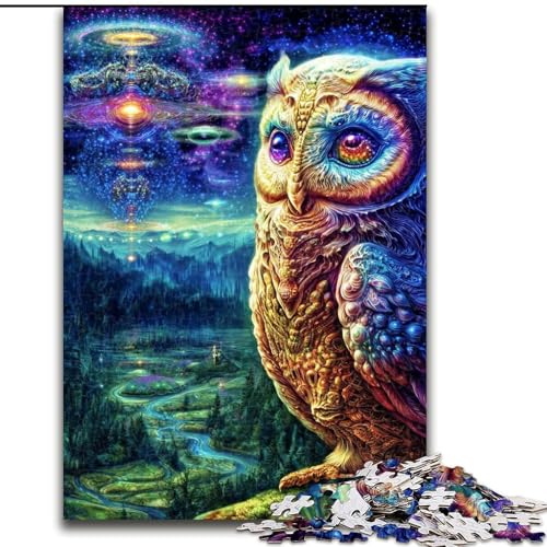 Puzzles für Erwachsene und Jugendliche, 1000 Teile, Tier-Fantasie-Eule, für Kinder ab 14 Jahren, Lernspiel, Herausforderung, Spielzeug, Geschenk zum Geburtstag (Größe 26x38cm) von RZFWJL