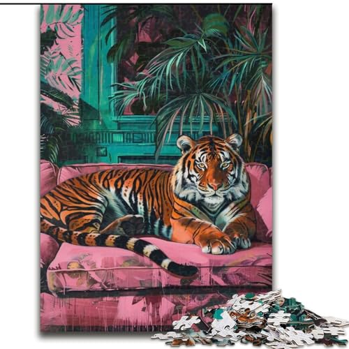 Puzzles für Erwachsene und Jugendliche, 1000 Teile, Tiger, für Kinder ab 14 Jahren, Lernspiel, Herausforderung, Spielzeug, Geschenk zum Geburtstag (Größe 50x75cm) von RZFWJL