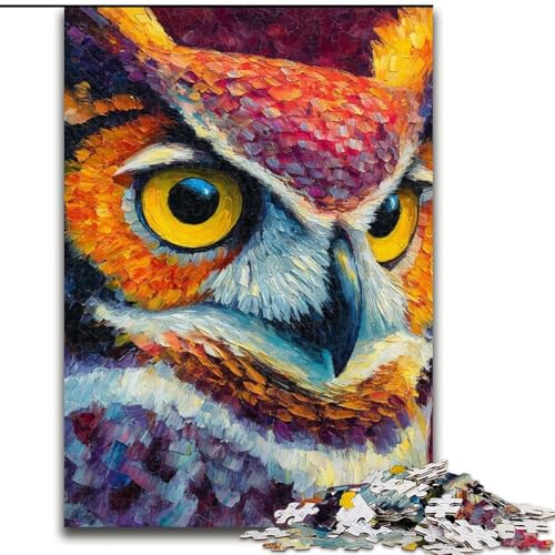 Puzzles für Erwachsene und Jugendliche, 1000-teiliges Puzzle Eule, für Kinder ab 14 Jahren, Lernspiel, Herausforderung, Spielzeug, Geschenk zum Geburtstag (Größe 50x75cm) von RZFWJL