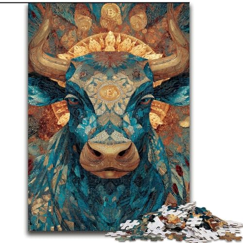 Puzzles für Erwachsene und Jugendliche, Puzzle, Bullenmalerei, Spielzeug, Lernspiele, Stressabbau, Eltern-Kind-Interaktion (Größe 26x38cm) von RZFWJL