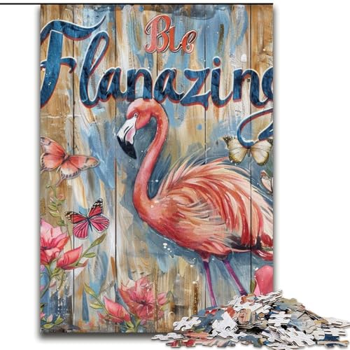 Puzzles für Erwachsene und Jugendliche, Puzzle, Flamingo-Ölgemälde, Spielzeug, Lernspiele, Stressabbau, Eltern-Kind-Interaktion (Größe 26x38cm) von RZFWJL