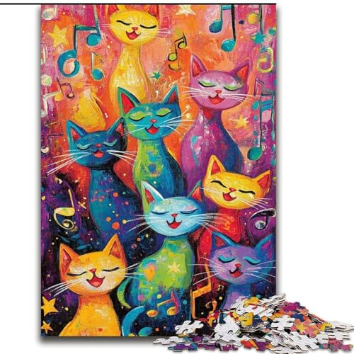 Puzzles für Erwachsene und Jugendliche, Puzzle, abstrakte Kunst, Katze, Spielzeug, Lernspiele, Stressabbau, Eltern-Kind-Interaktion (Größe 26x38cm) von RZFWJL