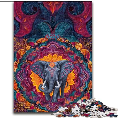 Puzzles für Erwachsene und Jugendliche, Puzzle-Elefant, Spielzeug, Lernspiele, Stressabbau, Eltern-Kind-Interaktion (Größe 26x38cm) von RZFWJL