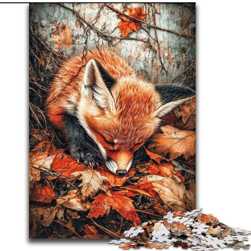 Puzzles für Erwachsene und Jugendliche, Puzzle Fuchs im Herbst, Spielzeug, Lernspiele, Stressabbau, Eltern-Kind-Interaktion (Größe 50x75cm) von RZFWJL