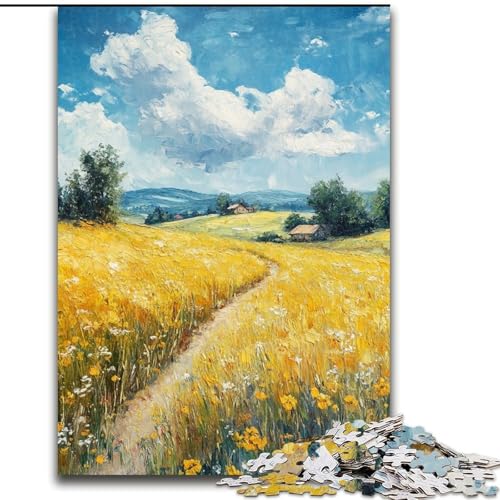 Puzzles für Erwachsene und Jugendliche, Puzzle Goldene Reisfelder, Spielzeug, Lernspiele, Stressabbau, Eltern-Kind-Interaktion (Größe 50x75cm) von RZFWJL