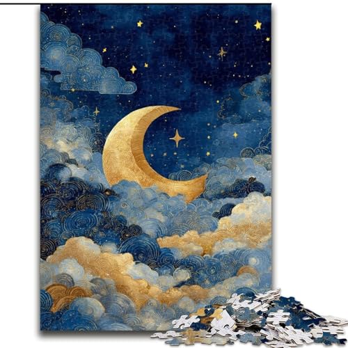 Puzzles für Erwachsene und Jugendliche, Puzzle Goldener Mond, Spielzeug, Lernspiele, Stressabbau, Eltern-Kind-Interaktion (Größe 26x38cm) von RZFWJL