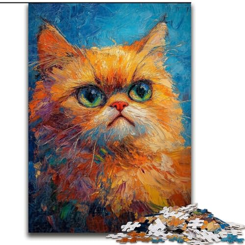 Puzzles für Erwachsene und Jugendliche, Puzzle Orange Cat, Spielzeug, Lernspiele, Stressabbau, Eltern-Kind-Interaktion (Größe 26x38cm) von RZFWJL