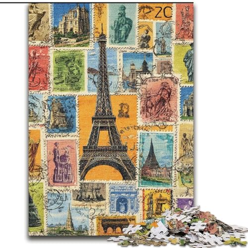 Puzzles für Erwachsene und Jugendliche, Puzzle Paris Collage, Spielzeug, Lernspiele, Stressabbau, Eltern-Kind-Interaktion (Größe 26x38cm) von RZFWJL