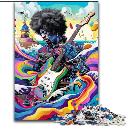 Puzzles für Erwachsene und Jugendliche, Puzzle Psychedelic Guitarist, Spielzeug, Lernspiele, Stressabbau, Eltern-Kind-Interaktion (Größe 50x75cm) von RZFWJL