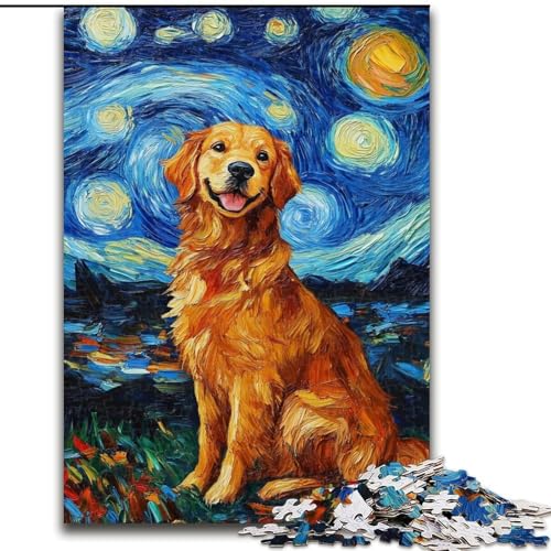 Puzzles für Erwachsene und Jugendliche, Puzzle Sternennachthund, Spielzeug, Lernspiele, Stressabbau, Eltern-Kind-Interaktion (Größe 26x38cm) von RZFWJL