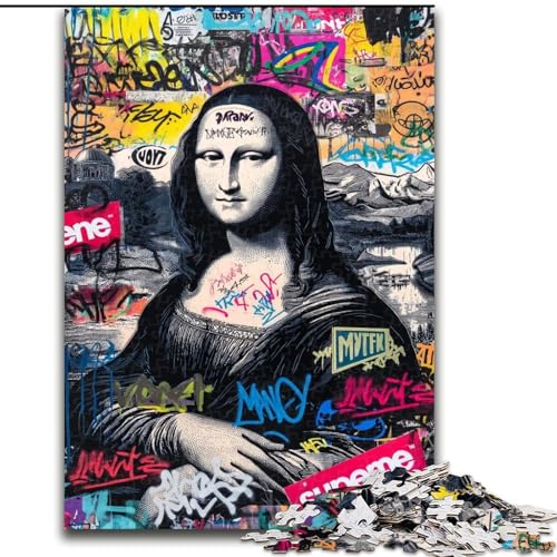 Puzzles für Erwachsene und Jugendliche Puzzle Mona Lisa ist lustig, Lernspielzeug ganze Familie (Größe 26x38cm) von RZFWJL