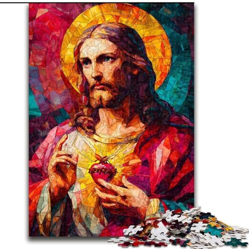 Puzzles für Teenager, 1000 Jesus-Kunst, Lernspiele, Heimdekoration, ganze Familie (Größe 26x38cm) von RZFWJL