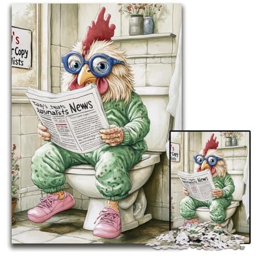 Rooster Go Toilet Puzzle 1000 Teile Puzzle Interaktives Familienspiel, Familienaktivitätsspiel 26x38cm/10,23x14,96 Zoll Rooster Go Toilet Puzzle 1000 Teile Puzzle Interaktives Familienspiel, Familienaktivitätsspiel 26x38cm/10,23x14,96 Zoll von RZFWJL