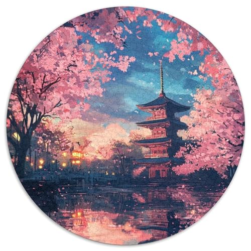 Sakura Tower Puzzle 1000 Teile für Erwachsene, 1000-teiliges rundes Puzzle, Spaß für die ganze Familie, Basteln, perfekt für Geburtstage, Feiertage, 67,5 x 67,5 cm Sakura Tower Puzzle 1000 Teile für Erwachsene, 1000-teiliges rundes Puzzle, Spaß für die ganze Familie, Basteln, perfekt für Geburtstage, Feiertage, 67,5 x 67,5 cm von RZFWJL