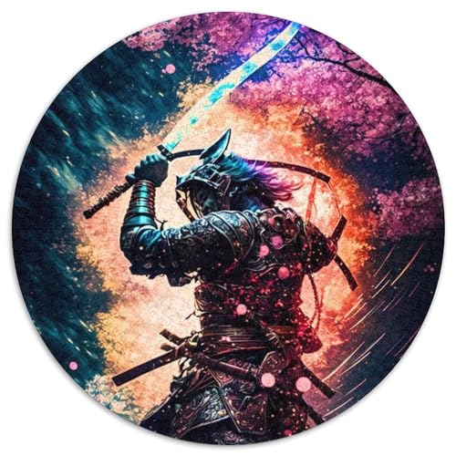 Samurai-Puzzle, 1000 Teile, rund, 1000 Teile, Puzzle für Erwachsene, Lernspielzeug für Jugendliche, Heim- und Bürodekoration, 67,5 x 67,5 cm von RZFWJL