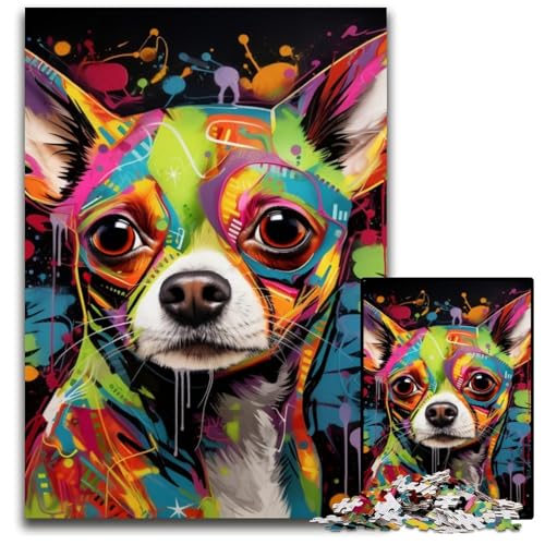 Schimpansen-Graffiti-Puzzle für Erwachsene, 1000-teiliges Holzpuzzle, anspruchsvolles Denkspiel für Teenager, unterhaltsames interaktives Spiel für die ganze Familie, 50x75cm/19,68x29,52 Zoll von RZFWJL