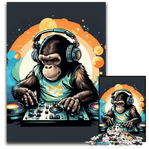 Schimpansen-Puzzle für Erwachsene, 1000 Teile, Unmögliches Puzzle für Erwachsene, Denksportaufgabe, Spiel für Erwachsene, interaktive Familienaktivität, 26x38cm/10,23x14,96 Zoll von RZFWJL