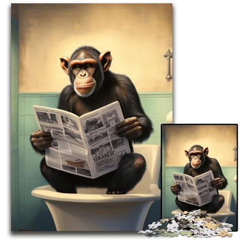 Schimpansen-Puzzle für Erwachsene, 1000-teiliges Papppuzzle, anspruchsvolles Denkspiel für Teenager, interaktives Familienspiel, 26x38cm/10,23x14,96 Zoll Schimpansen-Puzzle für Erwachsene, 1000-teiliges Papppuzzle, anspruchsvolles Denkspiel für Teenager, interaktives Familienspiel, 26x38cm/10,23x14,96 Zoll von RZFWJL