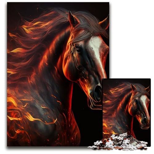 Schwarzes Pferd Puzzle 1000 Teile für Erwachsene Puzzles für Erwachsene Lernspielzeug für Teenager, Home-Office-Dekor 26x38cm/10,23x14,96 Zoll Schwarzes Pferd Puzzle 1000 Teile für Erwachsene Puzzles für Erwachsene Lernspielzeug für Teenager, Home-Office-Dekor 26x38cm/10,23x14,96 Zoll von RZFWJL
