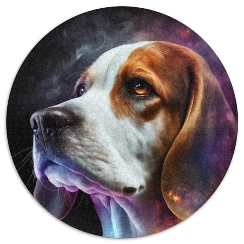 Space Beagle 1000-teiliges Puzzle, 1000-teiliges rundes Puzzle für Erwachsene, Lernspielzeug für Teenager, Heimbüro-Dekor, 67,5 x 67,5 cm von RZFWJL