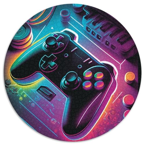 Spiel Neon-Puzzle 1000 Teile, 1000 Teile, rundes Puzzle, Geschenke für Heimdekoration, Gehirntraining, 67,5 x 67,5 cm von RZFWJL