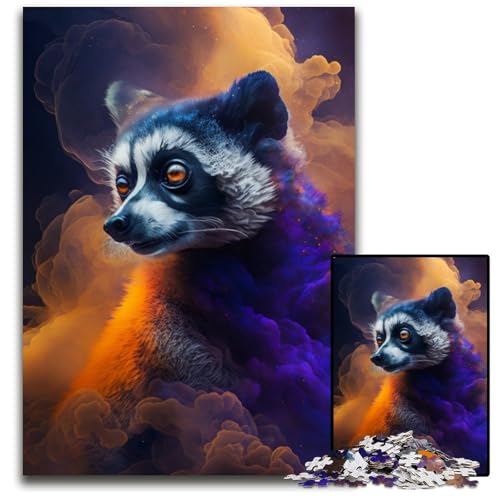 Spirit Lemur Puzzle für Erwachsene, 1000-teiliges Kartonpuzzle für Erwachsene, Teenager, Paare und Freunde zum Geburtstag, zu Weihnachten, 26x38cm/10,23x14,96 Zoll von RZFWJL