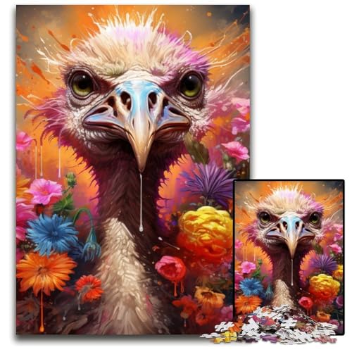 Straußen-Puzzle 1000 Teile für Erwachsene, Puzzle für Erwachsene, Lernspielzeug für Jugendliche, Heimbüro-Dekor, 50x75cm/19,68x29,52 Zoll Straußen-Puzzle 1000 Teile für Erwachsene, Puzzle für Erwachsene, Lernspielzeug für Jugendliche, Heimbüro-Dekor, 50x75cm/19,68x29,52 Zoll von RZFWJL