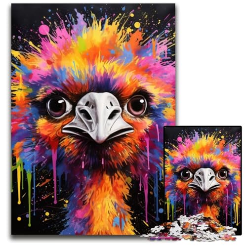 Straußen-Puzzle für Erwachsene, 1000 Teile, Unmögliches Puzzle für Erwachsene, Denksportaufgabe, Spiel für Erwachsene, interaktive Aktivität für die Familie, 50x75cm/19,68x29,52 Zoll Straußen-Puzzle für Erwachsene, 1000 Teile, Unmögliches Puzzle für Erwachsene, Denksportaufgabe, Spiel für Erwachsene, interaktive Aktivität für die Familie, 50x75cm/19,68x29,52 Zoll von RZFWJL