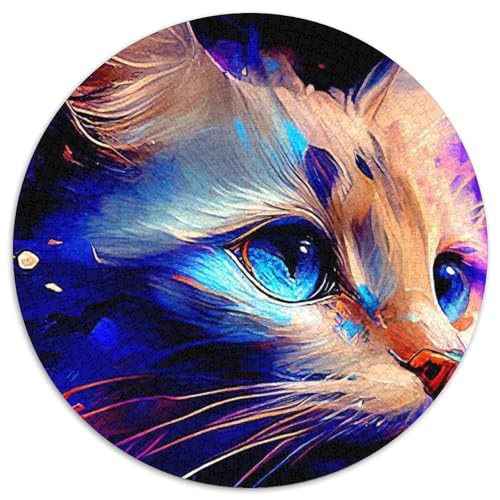 Süßes Katzen-Puzzle mit 1000 Teilen, runde Puzzles mit 1000 Teilen für Erwachsene, anspruchsvolles Denkspiel – entspannendes Spielzeug für Teenager, 67,5 x 67,5 cm Süßes Katzen-Puzzle mit 1000 Teilen, runde Puzzles mit 1000 Teilen für Erwachsene, anspruchsvolles Denkspiel – entspannendes Spielzeug für Teenager, 67,5 x 67,5 cm von RZFWJL