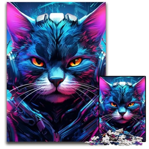 Tech Cat Puzzle 1000 Teile für Erwachsene, Puzzle für Erwachsene, Lernspielzeug für Jugendliche, Home-Office-Dekor, 26x38cm/10,23x14,96 Zoll Tech Cat Puzzle 1000 Teile für Erwachsene, Puzzle für Erwachsene, Lernspielzeug für Jugendliche, Home-Office-Dekor, 26x38cm/10,23x14,96 Zoll von RZFWJL