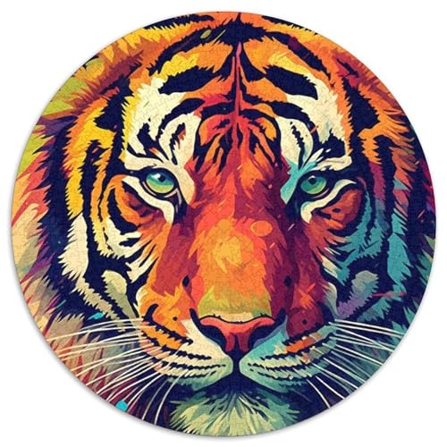 Tiger-Puzzle, farbenfroh, 1000 Teile, Puzzle für Erwachsene, perfekt für Familienspaß, Partyspiele, Geburtstagsgeschenke, 67,5 x 67,5 cm Tiger-Puzzle, farbenfroh, 1000 Teile, Puzzle für Erwachsene, perfekt für Familienspaß, Partyspiele, Geburtstagsgeschenke, 67,5 x 67,5 cm von RZFWJL